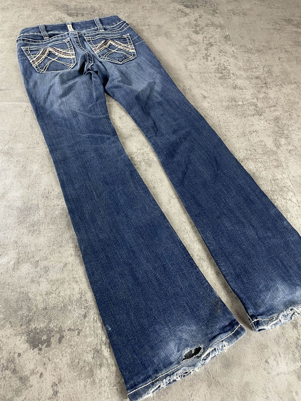 Jeans Vintage y2k rare Dressing XS Bootcut Hip Hop Embroidered (Stile Miss Me) #TO0959