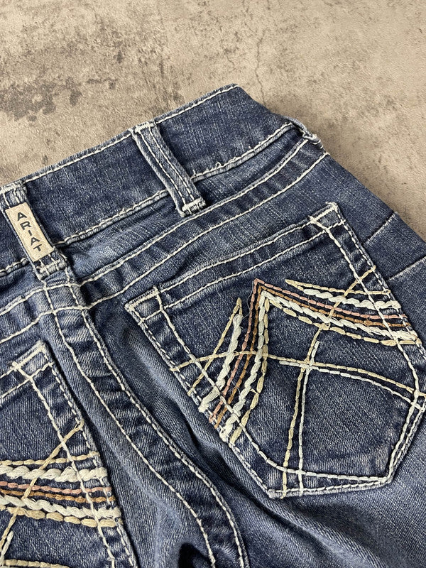 Jeans Vintage y2k rare Dressing XS Bootcut Hip Hop Embroidered (Stile Miss Me) #TO0959