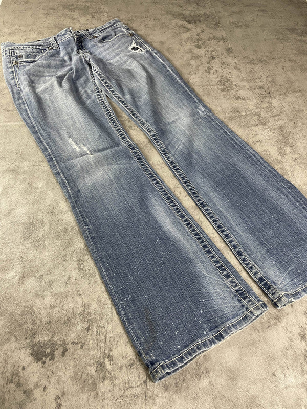 Miss Me Bootcut Jeans M Vintage y2k Rare Hip Hop Embroidered #YK4684