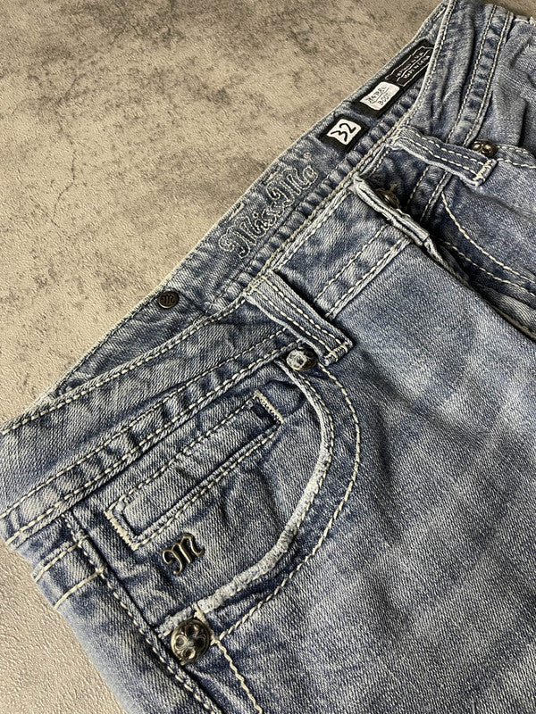Miss Me Bootcut Jeans M Vintage y2k Rare Hip Hop Embroidered #YK4684