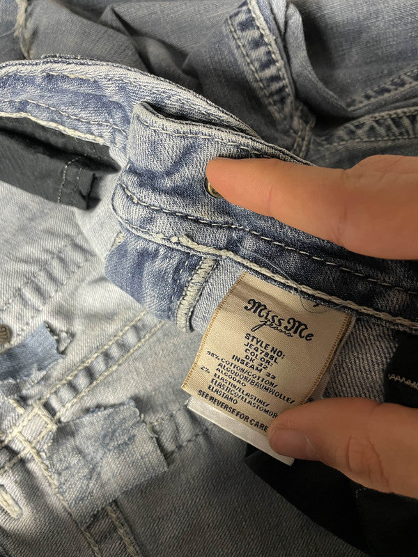 Miss Me Bootcut Jeans M Vintage y2k Rare Hip Hop Embroidered #YK4684