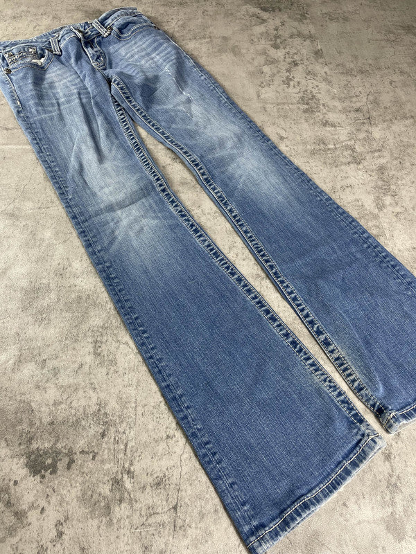 Miss Me Bootcut Jeans S Vintage Y2k Rare Hip Hop Embroidered #PI6831