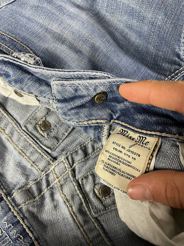 Miss Me Bootcut Jeans S Vintage Y2k Rare Hip Hop Embroidered #PI6831