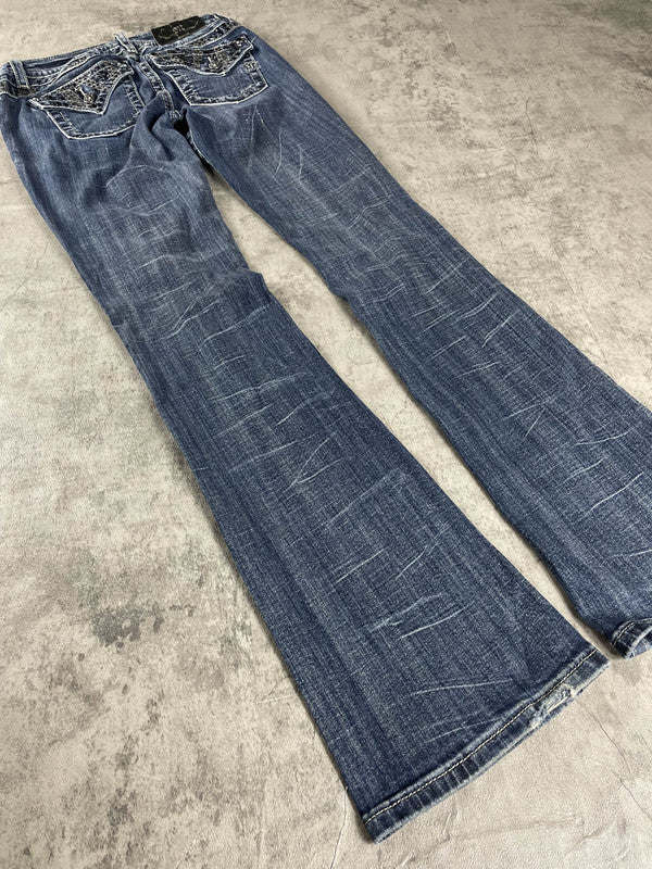 Miss Me Bootcut Jeans S Vintage y2k Rare Hip Hop Embroidered #KH1412