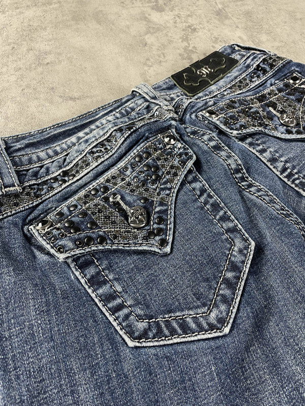 Miss Me Bootcut Jeans S Vintage y2k Rare Hip Hop Embroidered #KH1412