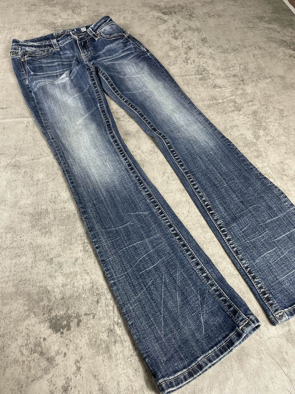 Miss Me Bootcut Jeans S Vintage y2k Rare Hip Hop Embroidered #KH1412