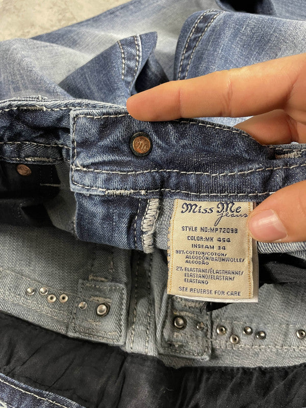 Miss Me Bootcut Jeans S Vintage y2k Rare Hip Hop Embroidered #KH1412