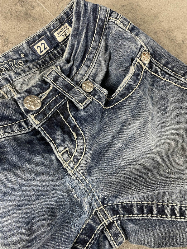 Miss Me Jeans Bootcut XXS Vintage y2k Rare Hip Hop Embroidered #LV5186