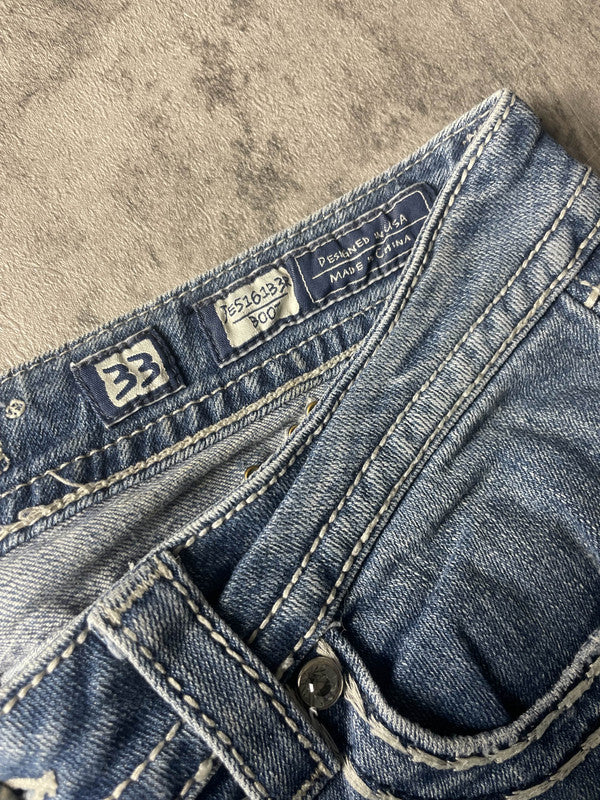 Miss Me Jeans L Bootcut Vintage y2k Rare Embroidered Hip Hop #YK7854