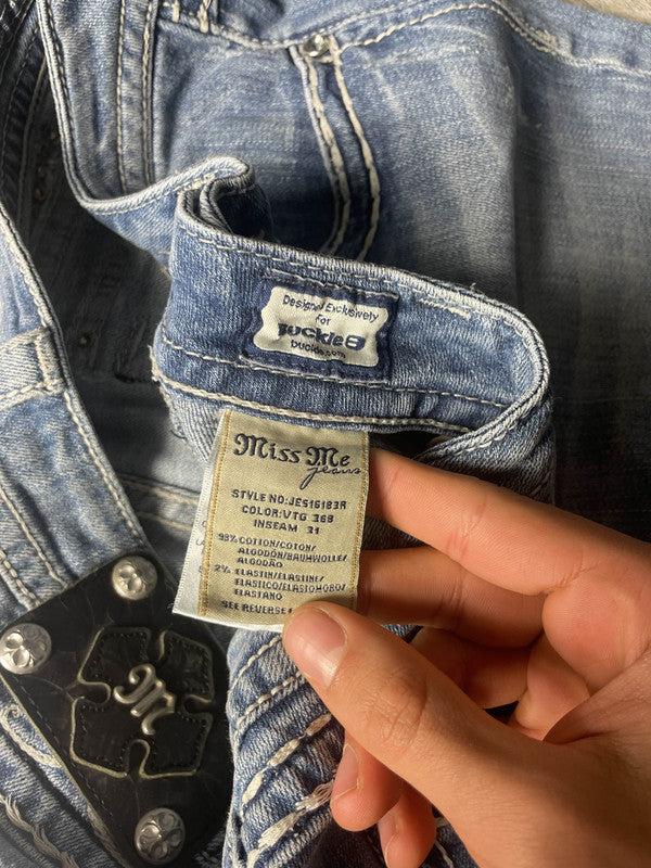 Miss Me Jeans L Bootcut Vintage y2k Rare Embroidered Hip Hop #YK7854