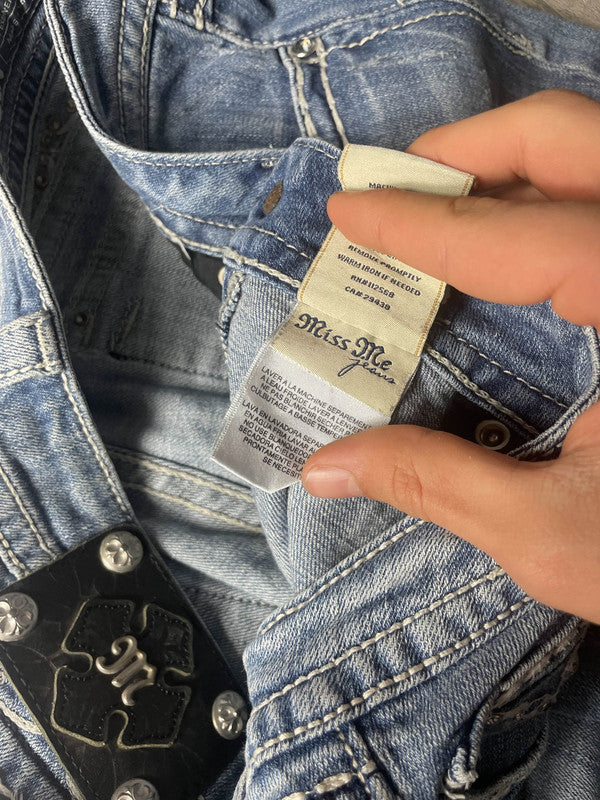 Miss Me Jeans L Bootcut Vintage y2k Rare Embroidered Hip Hop #YK7854