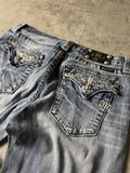 Miss Me Jeans M Bootcut Vintage Y2K Rare Hip Hop Embroidered #XW4513