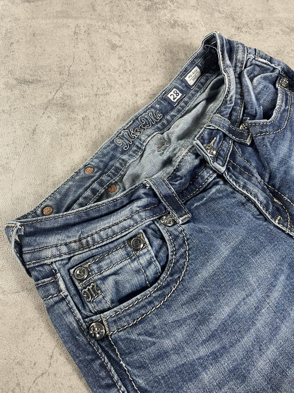 Miss Me Jeans M Bootcut Vintage y2k Hip Hop Embroidered #AH7781