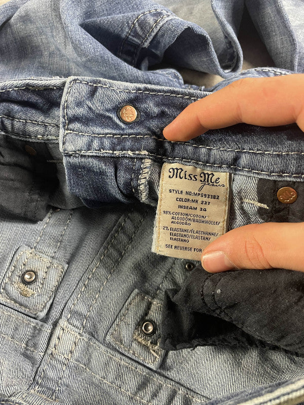Miss Me Jeans M Bootcut Vintage y2k Hip Hop Embroidered #AH7781
