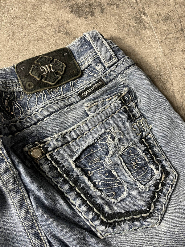 Miss Me Jeans S Bootcut Vintage Y2K Rare Hip Hop Embroidered #GQ6136