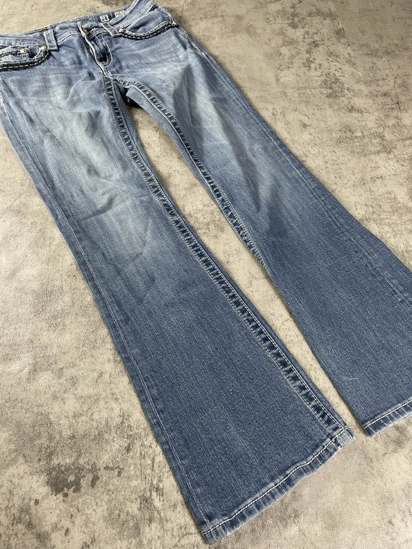 Miss Me Jeans S Bootcut Vintage Y2K Rare Hip Hop Embroidered #GQ6136
