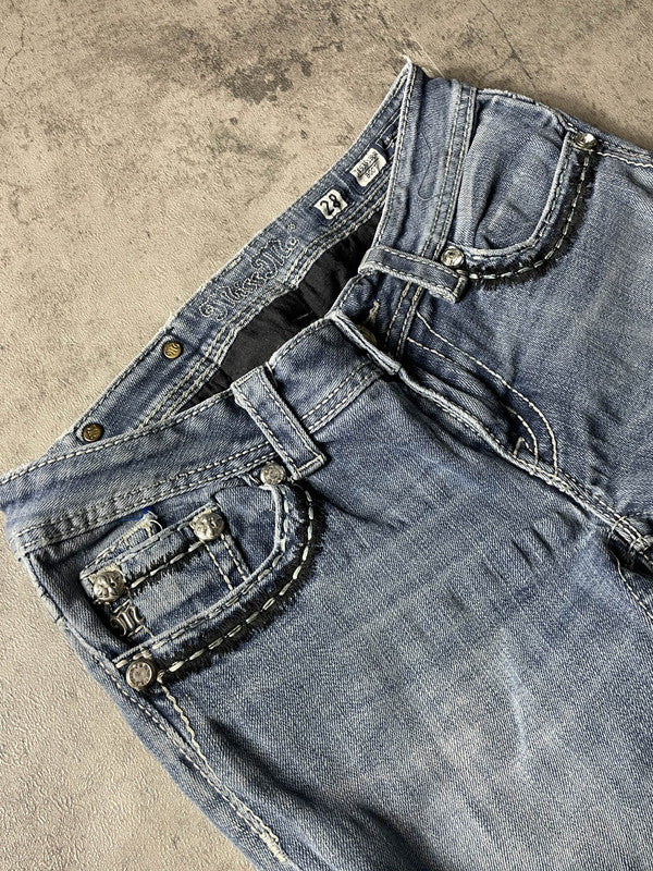 Miss Me Jeans S Bootcut Vintage Y2K Rare Hip Hop Embroidered #GQ6136
