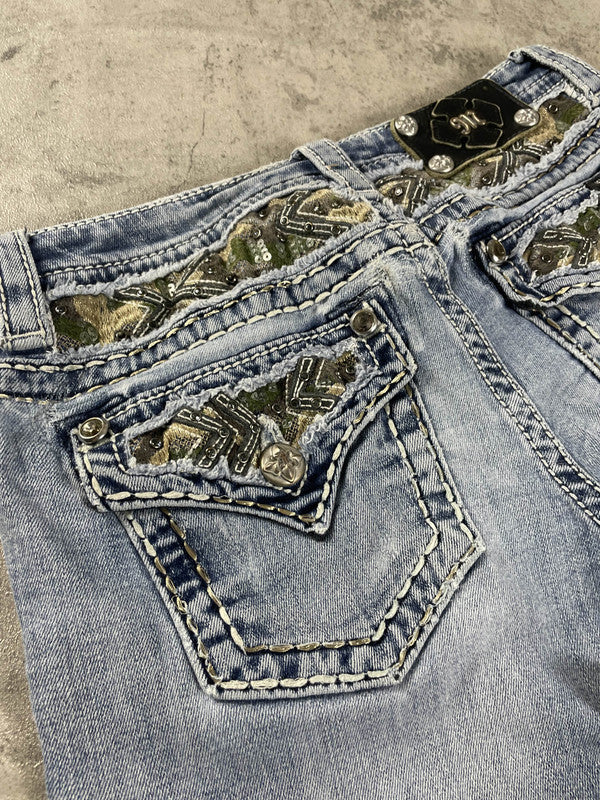 Miss Me Jeans S Bootcut Vintage Y2k Rare Hip Hop Embroidered #GJ0282