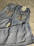 Miss Me Jeans S Bootcut Vintage y2k Hip Hop Embroidered Rare #EH0261