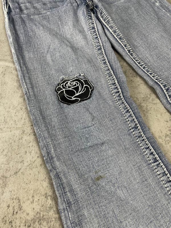 Miss Me Jeans S Bootcut Vintage y2k Hip Hop Embroidered Rare #EH0261