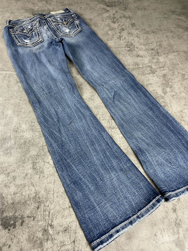 Miss Me Jeans XS Bootcut Vintage Y2K Rare Hip Hop Embroidered #RC0628