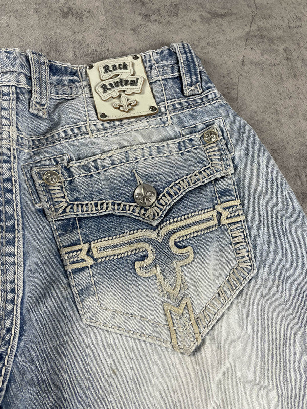 RR Baggy Jeans S Vintage y2k Rare Hip Hop Embroidered #MX5439