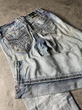 RR Jeans M Straight Vintage Y2k Rare Hip Hop Embroidered #DU7063