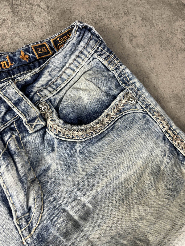 RR Jeans M Straight Vintage Y2k Rare Hip Hop Embroidered #DU7063