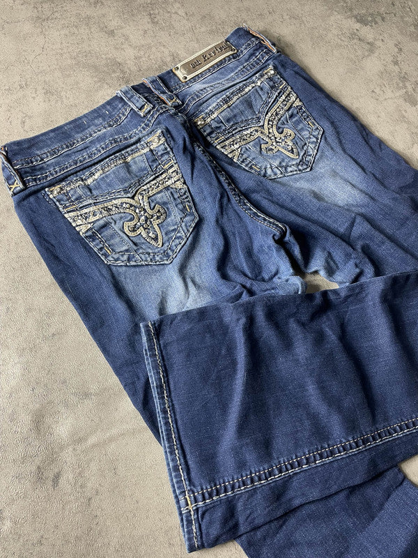 RR Jeans W Bootcut M Vintage y2k Rare Hip Hop Embroidered #HX6729