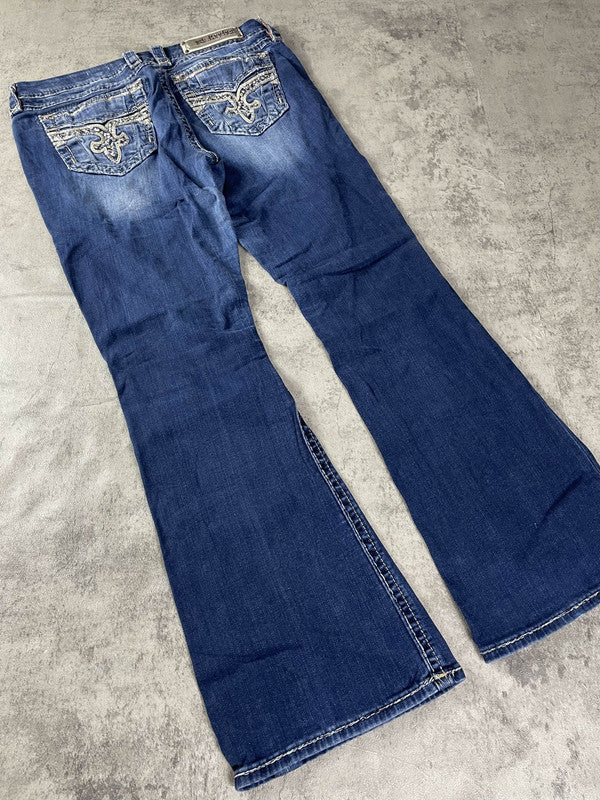 RR Jeans W Bootcut M Vintage y2k Rare Hip Hop Embroidered #HX6729