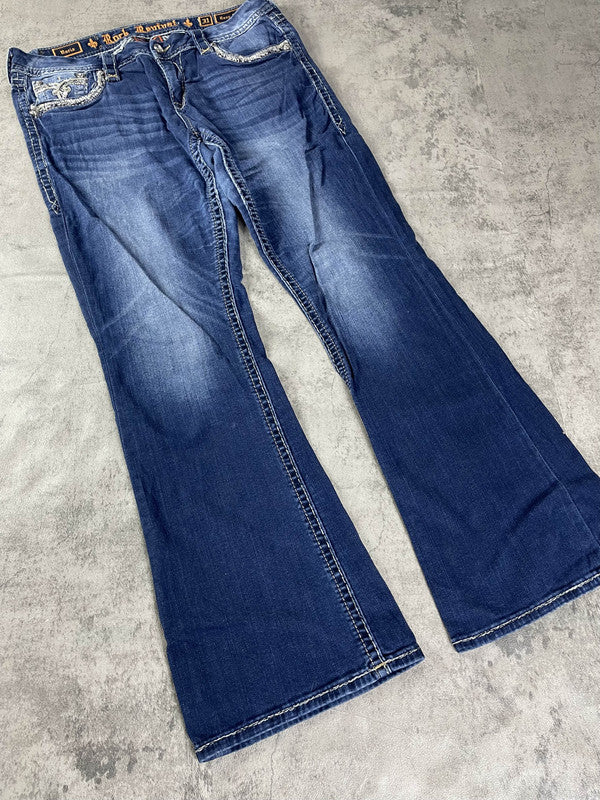 RR Jeans W Bootcut M Vintage y2k Rare Hip Hop Embroidered #HX6729