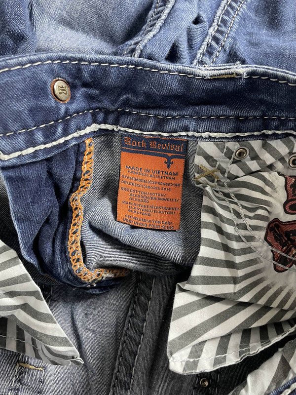 RR Jeans W Bootcut M Vintage y2k Rare Hip Hop Embroidered #HX6729