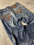 RR L Baggy Jeans Vintage y2k Rare Hip Hop Embroidered #NP0588
