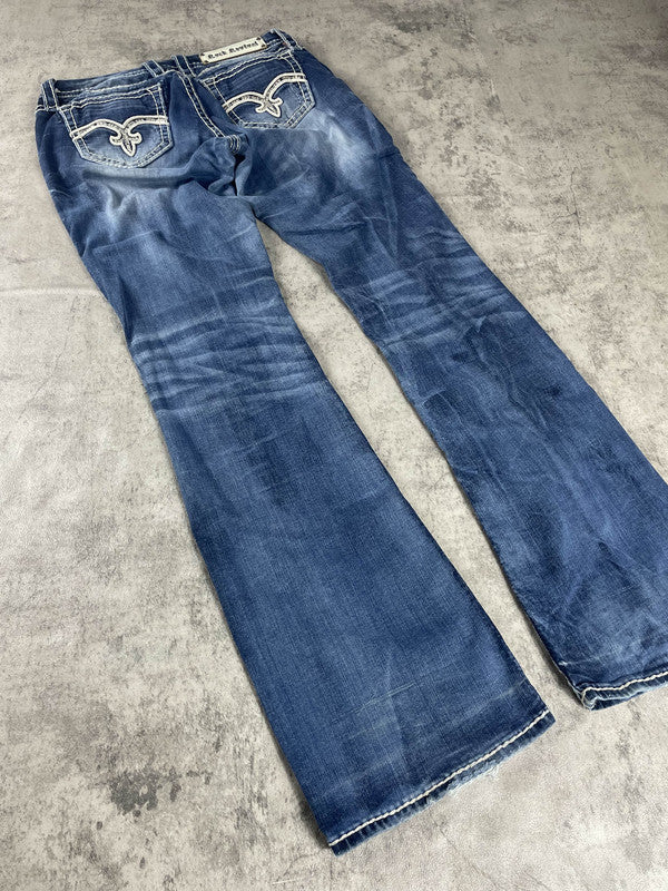 Rock Revival Bootcut Jeans M Vintage Y2k Rare Hip Hop Embroidered #EW0311
