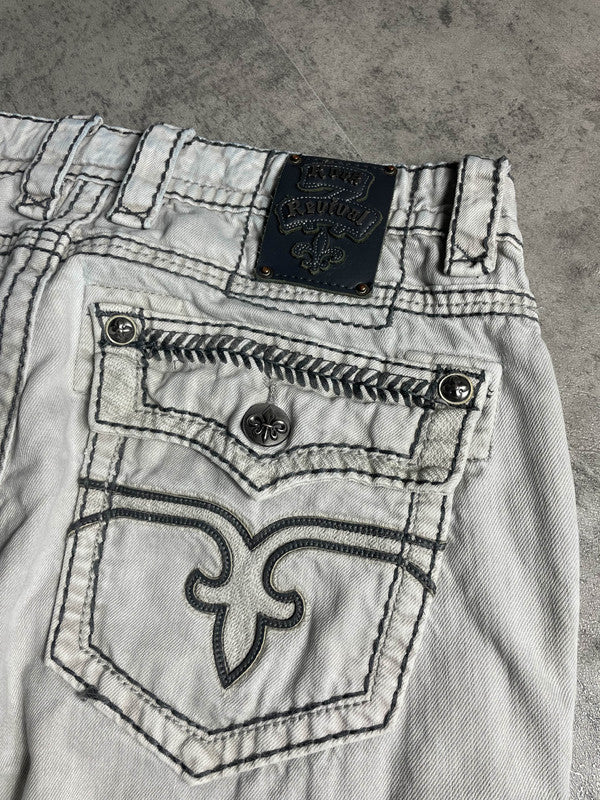 Rock Revival Jeans M Baggy Vintage y2k Rare Hip Hop Embroidered #PG5032