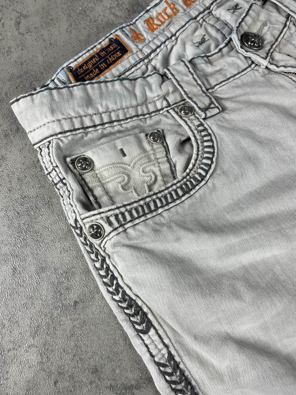 Rock Revival Jeans M Baggy Vintage y2k Rare Hip Hop Embroidered #PG5032