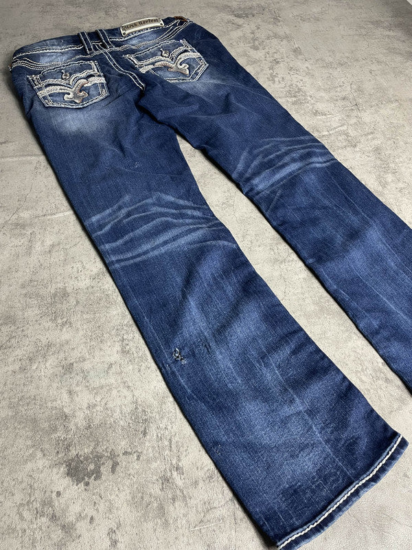 Rock Revival Jeans M Straight Vintage Y2k Rare Hip Hop Embroidered #DZ3159