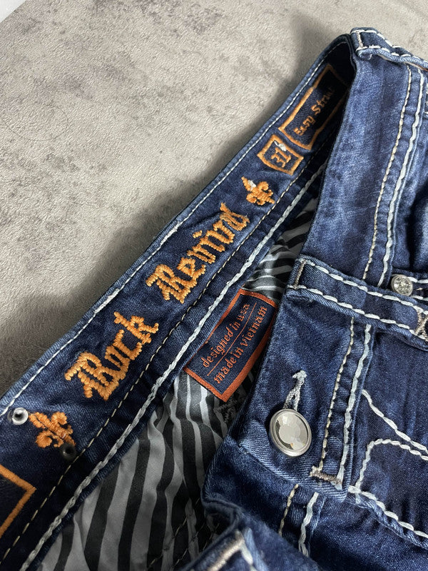 Rock Revival Jeans M Straight Vintage Y2k Rare Hip Hop Embroidered #DZ3159