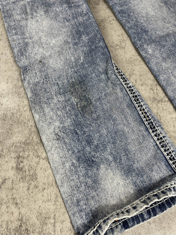 Rock Revival Jeans M Vintage y2k Straight Leg Denim Hip Hop Embroidered #EW4950