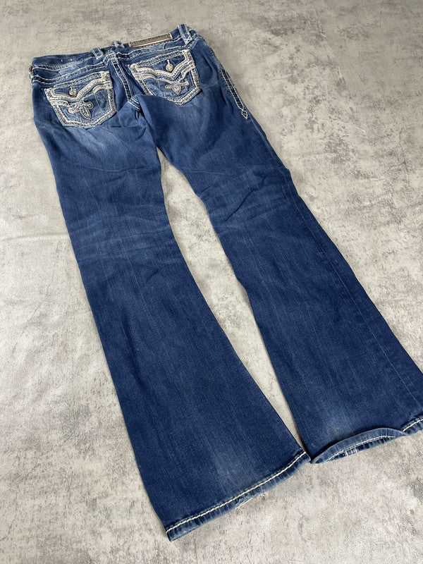 Rock Revival Jeans S Bootcut Vintage Y2k Rare Hip Hop Embroidered #BN0657