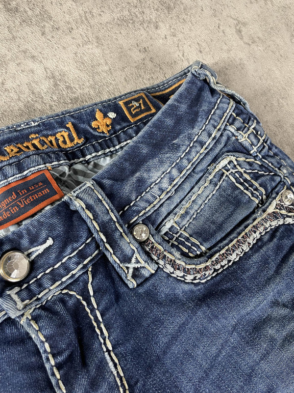 Rock Revival Jeans S Bootcut Vintage Y2k Rare Hip Hop Embroidered #BN0657