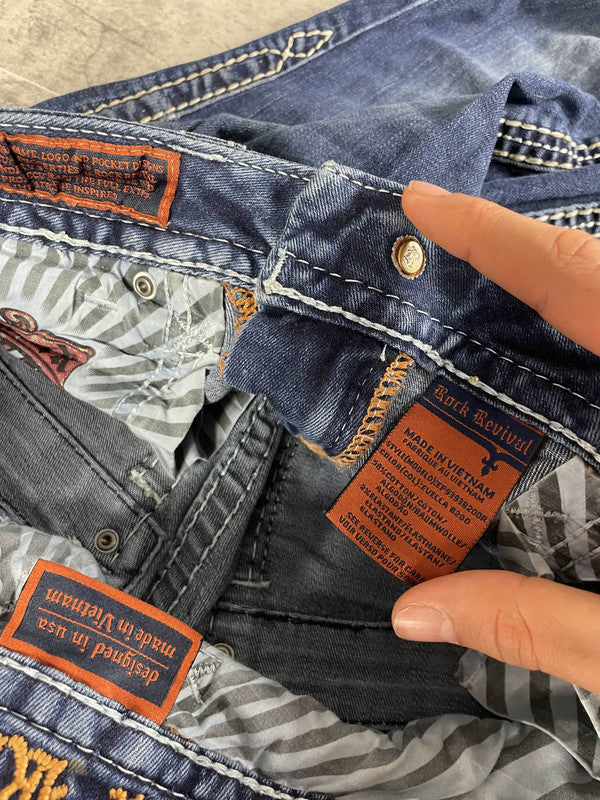 Rock Revival Jeans S Bootcut Vintage Y2k Rare Hip Hop Embroidered #BN0657