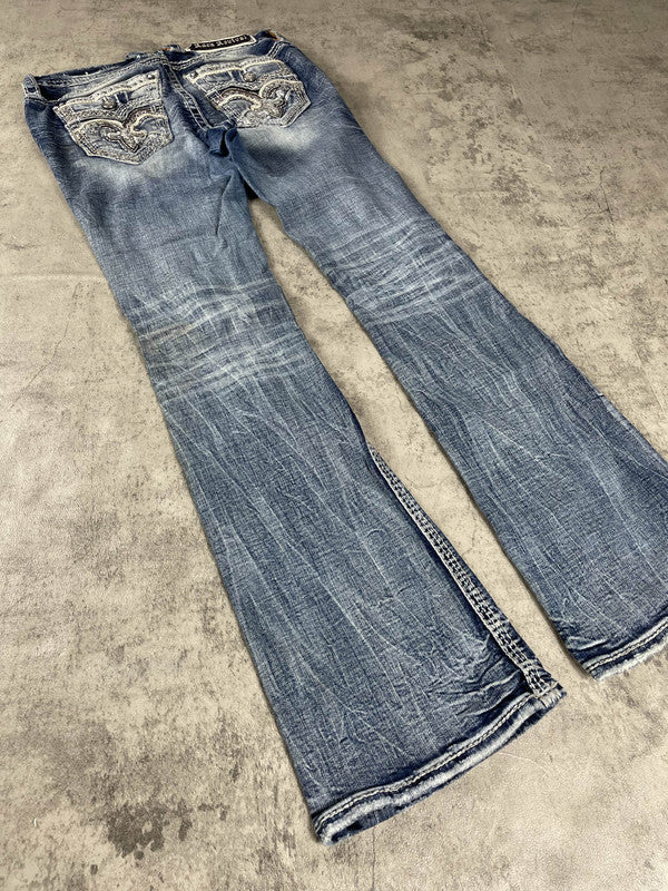 Rock Revival Jeans S Bootcut Vintage y2k Rare Hip Hop Embroidered #BT5512