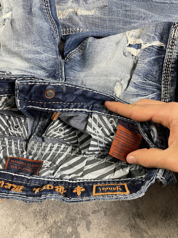 Rock Revival Jeans S Bootcut Vintage y2k Rare Hip Hop Embroidered #BT5512