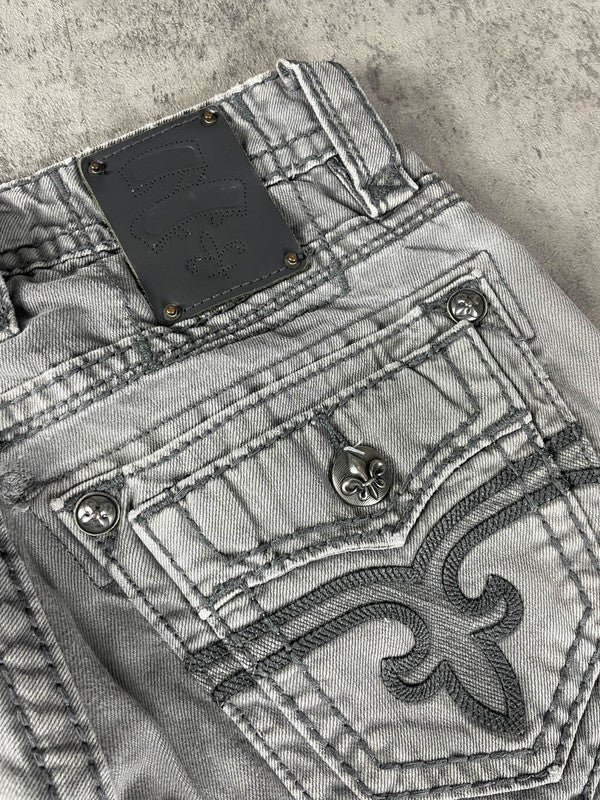 Rock Revival Jeans S Straight Vintage Y2K Rare Hip Hop Embroidered #XN1726