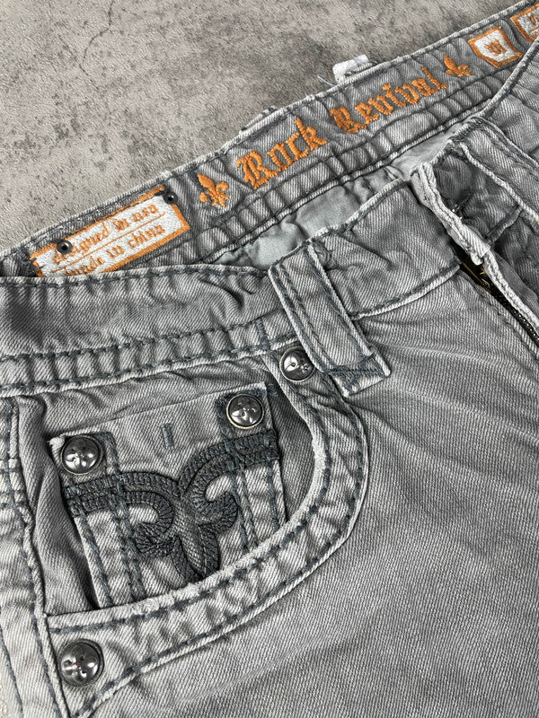 Rock Revival Jeans S Straight Vintage Y2K Rare Hip Hop Embroidered #XN1726