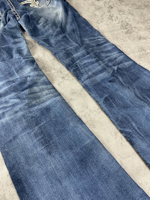 Rock Revival Jeans W M Bootcut Vintage Y2k Rare Hip Hop Embroidered #ZT9253