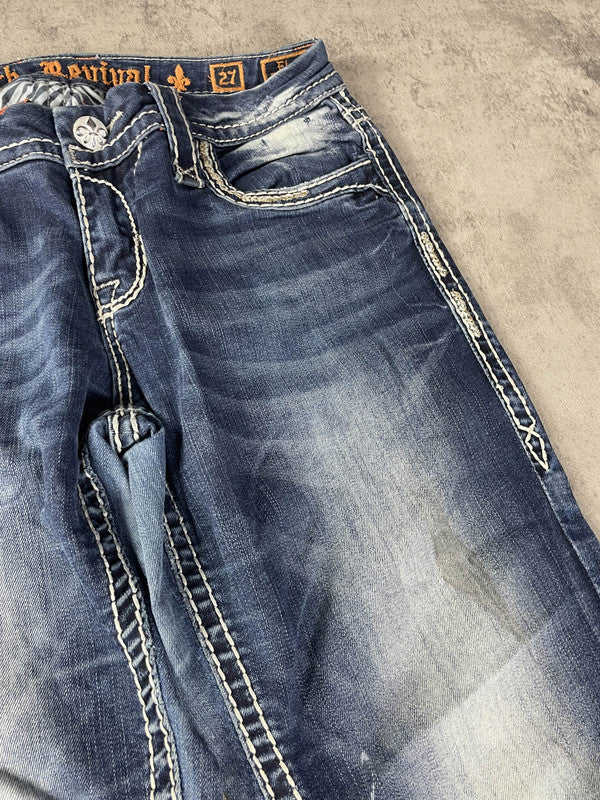 Rock Revival Jeans W M Bootcut Vintage Y2k Rare Hip Hop Embroidered #ZT9253