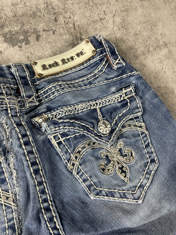 Rock Revival Jeans XS Bootcut Vintage Y2K Rare Hip Hop Embroidered #DO6836