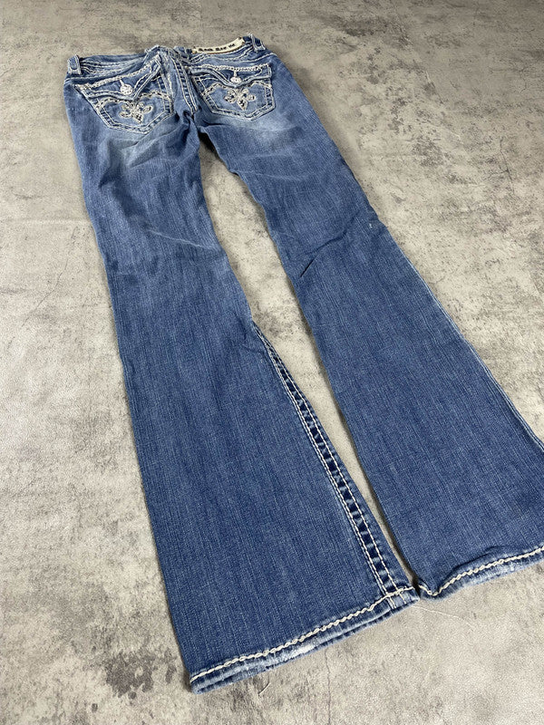Rock Revival Jeans XS Bootcut Vintage Y2K Rare Hip Hop Embroidered #DO6836